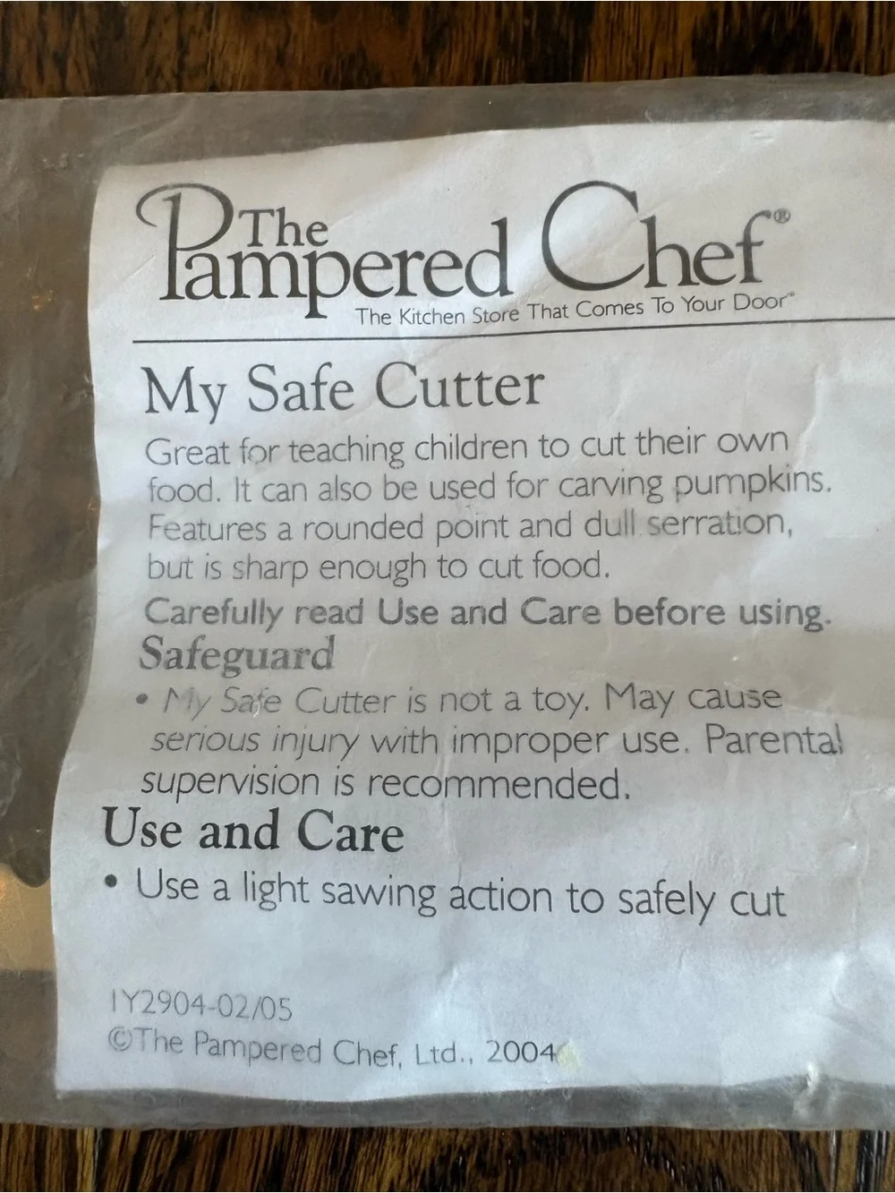 The Pampered Chef My Safe Cutter Kid’s Knife Safety #2904